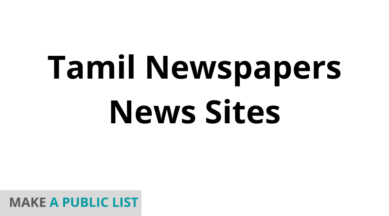 Tamil Newspapers and News Sites