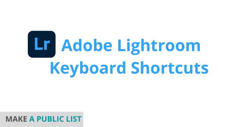 Adobe Lightroom Keyboard Shortcuts