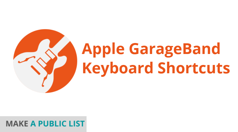 Apple GarageBand Keyboard Shortcuts