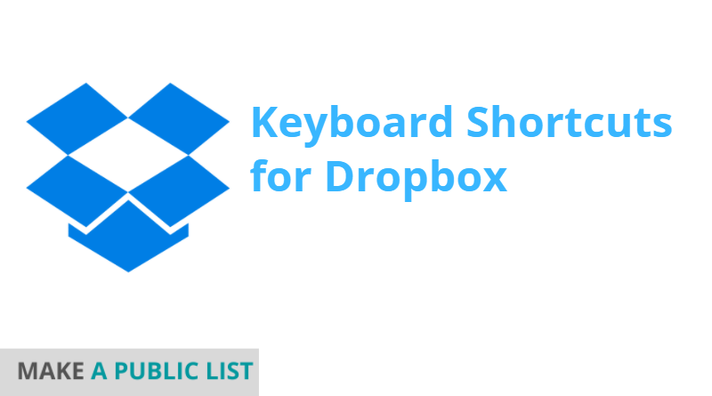 Keyboard Shortcuts for Dropbox