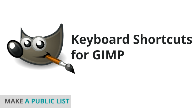 Keyboard Shortcuts for GIMP