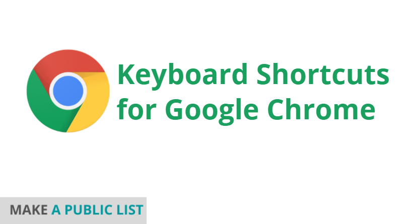 Keyboard Shortcuts for Google Chrome