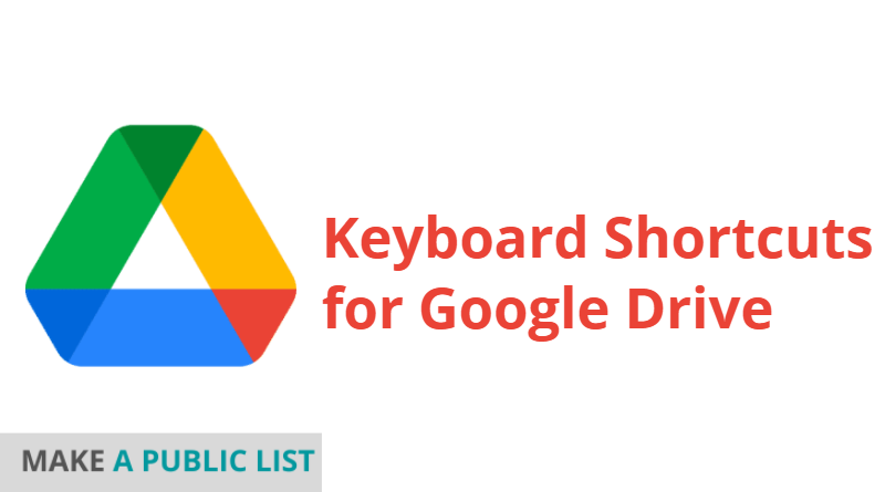 Keyboard Shortcuts for Google Drive