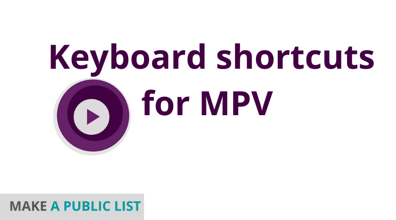 keyboard shortcuts for MPV