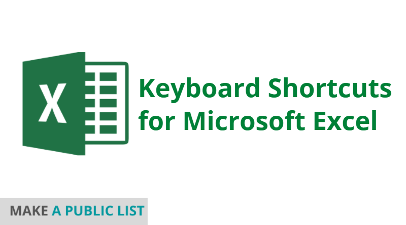 Keyboard Shortcuts for Microsoft Excel