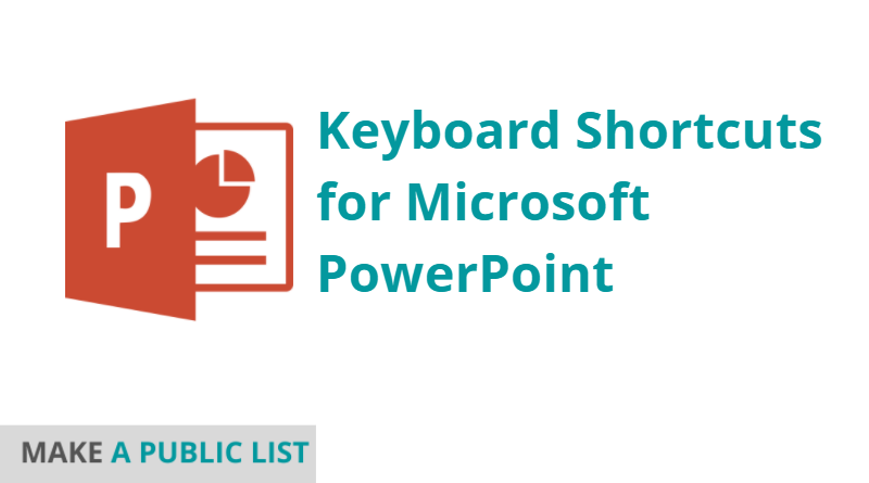 Keyboard Shortcuts for Microsoft PowerPoint