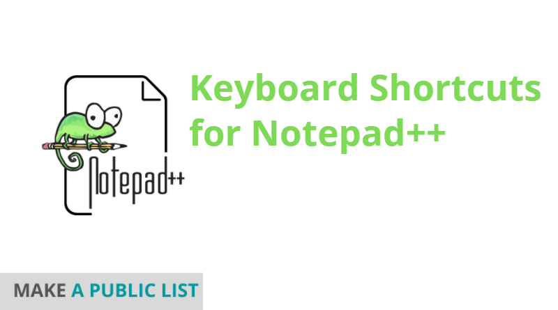Keyboard Shortcuts for Notepad++