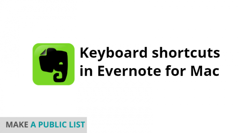 evernote for mac shortcuts notes