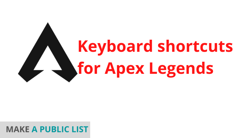 Keyboard shortcuts for Apex Legends