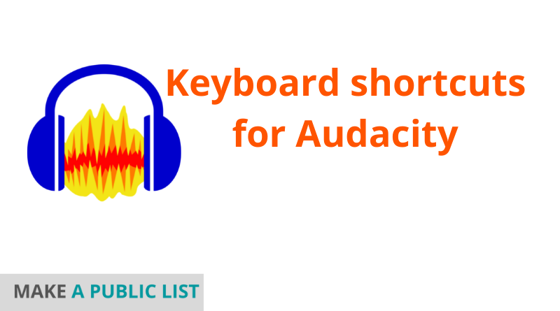 Keyboard shortcuts for Audacity