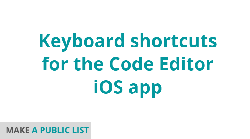 Keyboard shortcuts for Code Editor iOS app