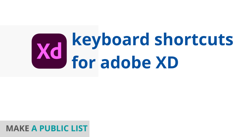 keyboard shortcuts for adobe xd