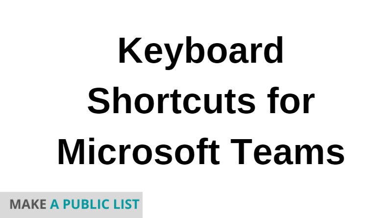 Keyboard Shortcuts for Microsoft Teams