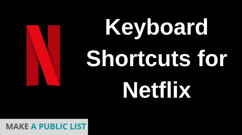 Keyboard Shortcuts for Netflix