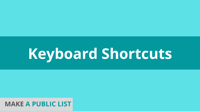 Keyboard Shortcuts