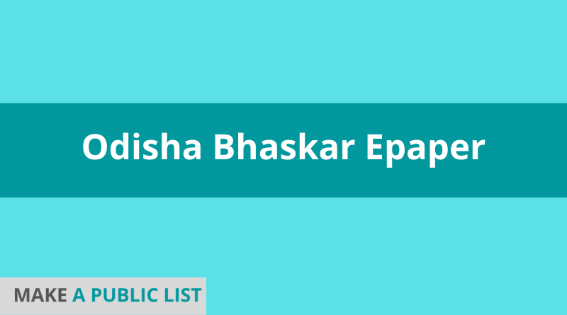 Odisha Bhaskar Epaper